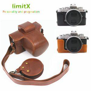 16-50mm 또는 28mm 렌즈와 니콘 Z fc Zfc 카메라에 대 한 PU 가죽 카메라 가방 하프 바디 케이스