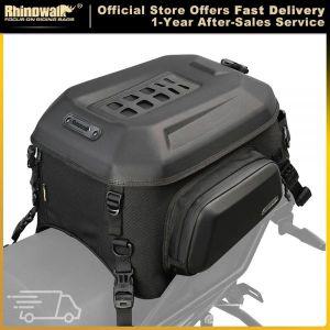 모캠 바이크 사이드백 Rhinowalk 오토바이 테일 백 100% 방수 내부 가방 확장 가능한 뒷좌석 하드 쉘 백팩