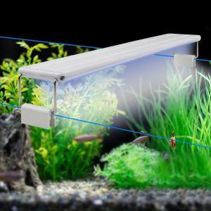 슈퍼 슬림 어항 수생 식물 성장 조명, 수족관 LED 방수 밝은 클립 램프, 파란색 LED, 220V, 18-58cm