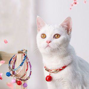 고양이이름표 고양이인식표 목줄 목걸이 네임텍 애완 동물 용품 고양이 종 고리 수축 가능 일본식 신축성