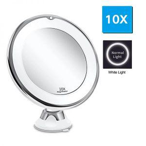원형거울 Led Light Mirror 10X Magnifying Makeup Vanity with Lights LED Round Standing Accessories Be