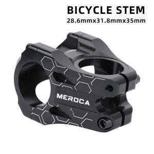 MEROCA 고강도 짧은 핸들바 스템 알루미늄 합금 MTB 다운힐 자전거 및 로드 바이크 브릿지 레이싱, 31.8x35