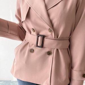 여성 핏좋은 스트랩 트렌치 가을옷 숏 코트