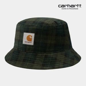 1300K  칼하트WIP Cord Bucket Hat (Breck Check Print, Grove)