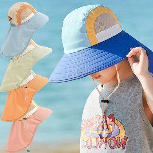 키즈모자 햇빛차단 긴 챙 플랩캡 넓은챙 어린이 모자