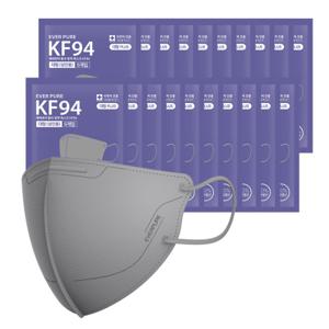 자우버탁 에버퓨어 새부리형 마스크(KF94)(그레이/특대형) 100입