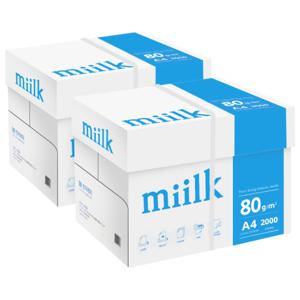 밀크 A4 복사용지(A4용지) 80g 2000매 2BOX(4000매)