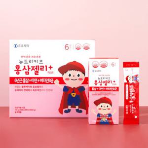  유유제약  유유제약 뉴트리키즈 홍삼젤리 플러스 60포 아연+비타민B군 어린이 면역력 6년근 홍삼