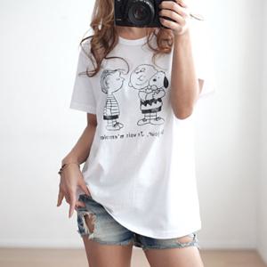 여성 CH 친구들 여름 흰색 면티 이너 편한 흰티 라운드 반팔 티 티셔츠