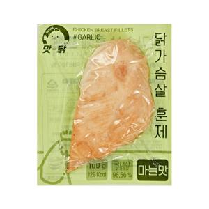  맛닭  푸드원 맛닭 냉동 훈제 닭가슴살 마늘맛 100g