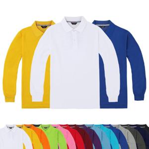 긴팔 베이직카라 티셔츠 남녀공용 S 3XL 데일리 커플 단체 작업복 식당 회사유니폼