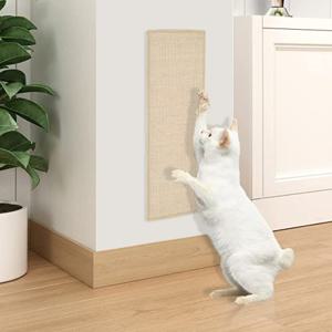  카무라라  고양이 벽에 붙이는 스크래쳐 부착형 사이잘삼 카페트 수직 코너 모서리 벨크로