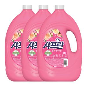  샤프란  샤프란 섬유유연제 핑크센세이션 3.1L 3개 / 일반드럼 겸용 대용량