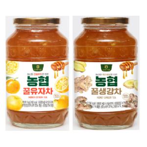  농협식품   1+1 유자차1kg+뀰생강차 1kg( 고흥두원농협에서  생산한 유자차 국산100 농협식품 무료배송 