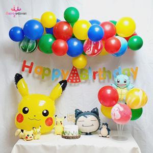  W프라임 포켓몬 피카츄 생일풍선 파티용품 스파이더맨 가랜드 숫자