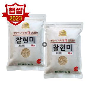  대한농산  23년 국산 찰현미 4kg (2kg 2봉) / 찹쌀 현미 잡곡 박스포장