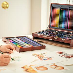  드림아트  어린이날선물 초등학교 초등학생 조카 미술세트 색연필싸인펜 컬러링 141종 우드케이스