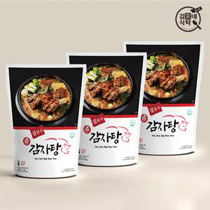  김가네  (김가네 식탁/해썹인증) 본사배송 감자탕 1.2kg(2인분) X 3팩 +겨자소스 증정/국내산 돈등뼈