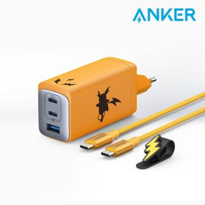  Anker  앤커 포켓몬 에디션 120W 3포트 C타입 USB 고속충전기 라이츄 아이폰15 갤럭시 완벽 호환