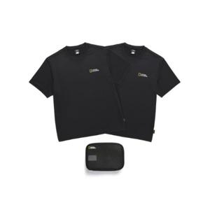  내셔널지오그래픽  N245UPA910 유니 메이스 기능성 2PACK 반팔 티셔츠 CARBON BLACK
