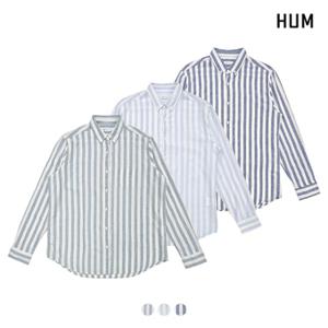  HUM 유니)코튼린넨 1 1스트라이프 셔츠(FHNECSL704P)