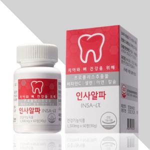 인사알파 치아 뼈 건강에 도움 영양제 60정 2개월분