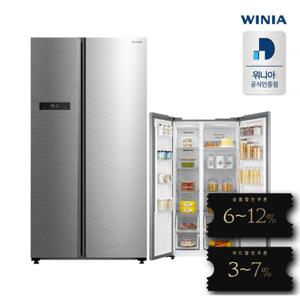  위니아   최종가 714 390원  위니아딤채 양문형 냉장고 WWR52DSMISO 540L *.