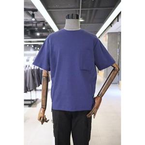 (국내) 리버클래시 S/S 블루 포켓 세미오버핏 베이직 반팔 티셔츠 LKS41395
