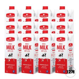  믈레코비타  믈레코비타 밀크시크릿 3.5% 멸균우유 1L 12팩