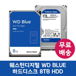  웨스턴디지털  웨스턴 디지털 WD BLUE 하드디스크 8TB HDD / WD80EAAZ