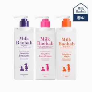  BABY AK몰 밀크바오밥 베이비앤키즈 샴푸 500ml+컨디셔너 500ml+워시 500ml