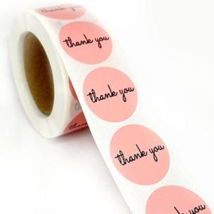  골라담기  AK몰 Coral Pink Thank you Roll Sticker 코랄핑크땡큐롤스티커