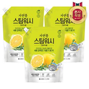  LG생활건강  AK몰 자연퐁 스팀워시 주방세제 레몬 리필 1L x 3개