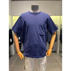 (신상품) 리버클래시 LKS41395 블루 포켓 절개라인 포인트 반팔 티셔츠