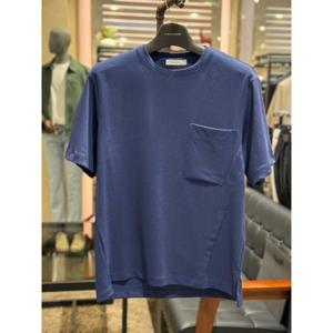 (국내) 리버클래시 블루 simple 포켓포인트 기본 세미오버 티셔츠 LKS41395