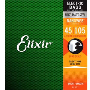  엘릭서  Elixir Bass NANOWEB Light/Medium 4현(045-105) 엘릭서 나노웹 니켈 베이스기타줄  14077 