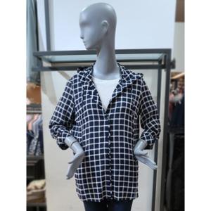 (고급) PAT 여성 여름 체크 후드 아우터형 셔츠 1J41510-820