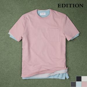  에디션   에디션  슬럽 포켓 라운드 반팔 티셔츠 (NEC2TR1905)