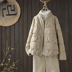세련된 여성 의류 수출 품질 스탠드 칼라 두꺼운 따뜻한 코튼 자켓 경량 다운 코튼 패딩 코트 자켓