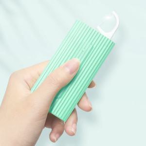 플라스틱 자동 휴대용 치아 치실 보관 상자, 치실 픽 디펜서, 여행 캠핑에 편리한 실용적, 1 세트