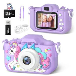 귀여운 유니콘 어린이 카메라, 7-12 세 디지털 어린이 카메라, 미니 장난감, 1080p HD 비디오 촬영, 생일 선물, 아기 카메라 장난감