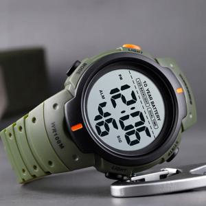 SKMEI 1560 남성 디지털 100M 방수 손목 시계, 10 년 배터리 알람 시계, 스포츠 피트니스 시계