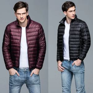 남성용 경량 방수 패커 블 패딩 재킷 2021 가을 겨울 신상품 남성 캐주얼 스탠다드 코트