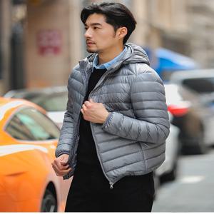M-6XL 남성용 초경량 오리털 후드 재킷, 휴대용 아우터, 방수 방풍 코트, 봄
