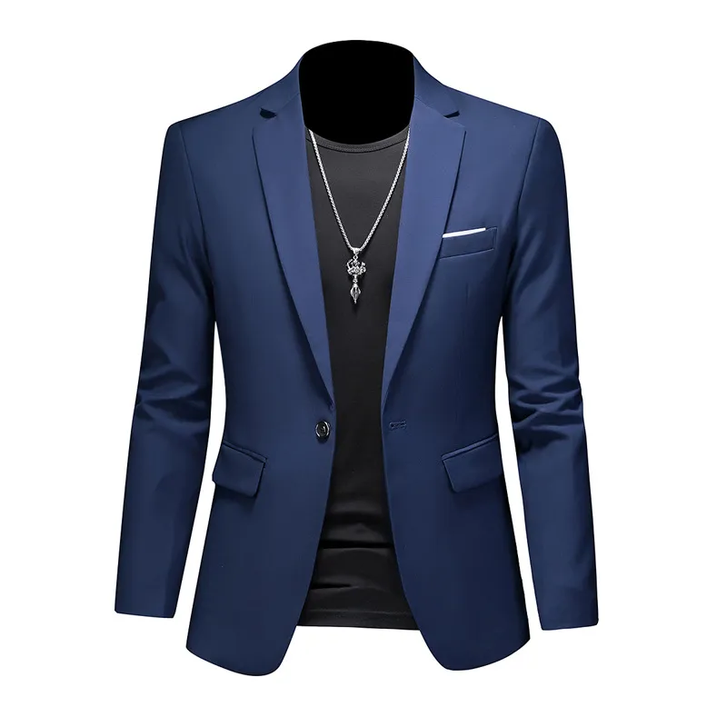 남성용 비즈니스 캐주얼 블레이저, 플러스 사이즈 M-6XL 단색 정장 재킷, 작업복, 오버사이즈 코트, 남성 브랜드 의류 턱시도