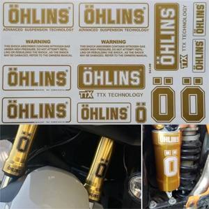 무광 골드 투명 OHLINS 완충기 스티커, 오토바이 수정, 방수 장식 완충기 컬러 필름