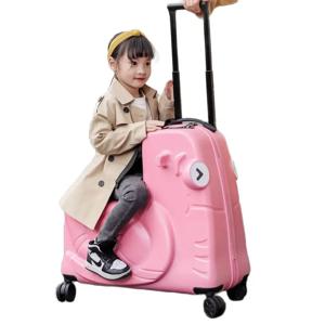 사랑스러운 달팽이 수하물 장착 가능 어린이 트롤리 박스, 여성용 범용 휠, 여행 가방, 알루미늄 합금 트레일러, 20 인치, 24 인치