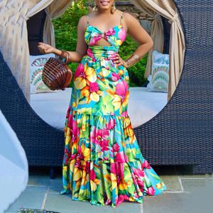 여성용 아프리카 드레스 2023 우아한 다시키, 스파게티 스트랩 맥시 드레스, 여성 전통 아프리카 의류, 긴 드레스, 여름