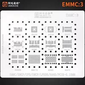 Amaoe BGA 리볼링 스텐실, 낸드 플래시 EMMC EMCP UFS BGA162 BGA186 BGA254 BGA221 BGA153 BGA169 EMMC2 EMMC3 플랜트 네트용