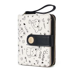 일본 귀여운 고양이 소녀 지갑, 짧은 학생 ID/은행 카드홀더 돈 가방, 여성용 지퍼 지갑, 키 보관 지갑